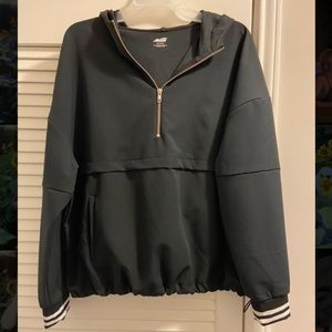 Black Windbreaker Pullover